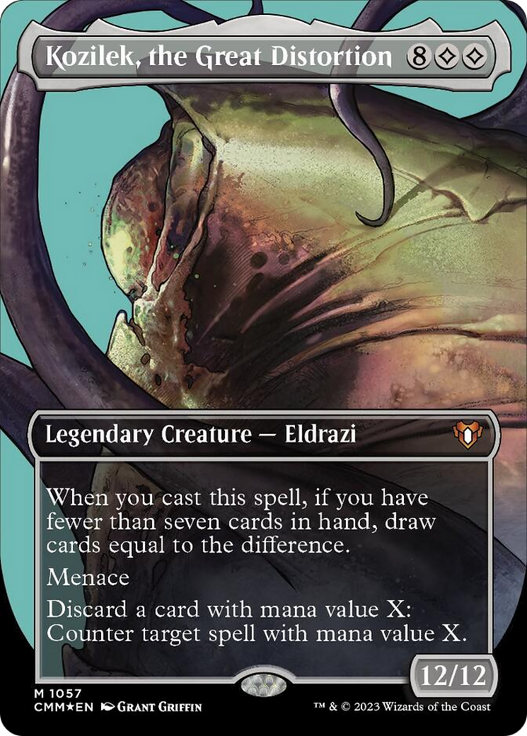 Kozilek, the Great Distortion (Textured Foil) (CMM-1057) - Commander Masters (Borderless) Foil