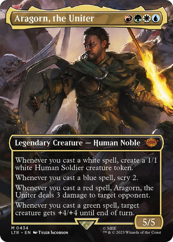 Aragorn, the Uniter (Borderless) (LTR-434) - The Lord of the Rings: Tales of Middle-earth (Borderless)