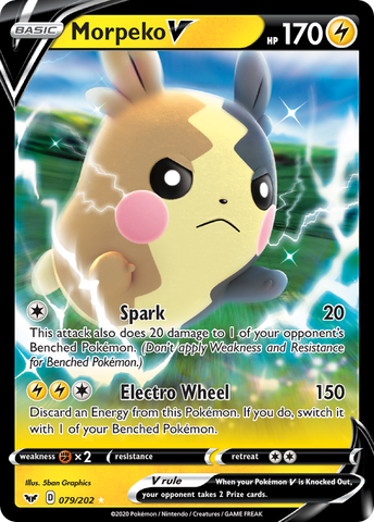 Morpeko V 79/202 - SWSH01 Sword & Shield Base Set Holofoil