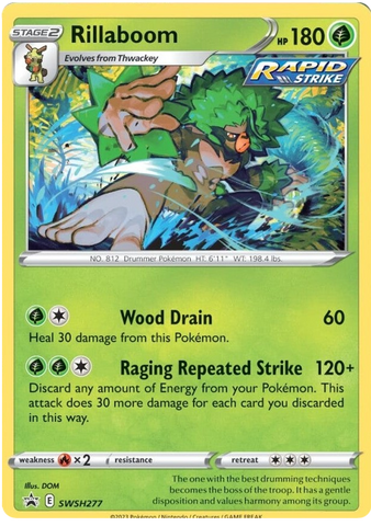 Rillaboom - SWSH277 SWSH277/307 - SWSH Sword & Shield Promo Cards Holofoil