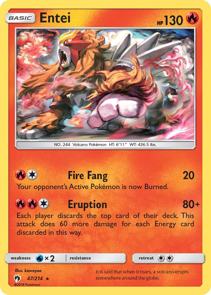 Entei - 47/214 (SM Lost Thunder) - Deck Exclusives Holofoil