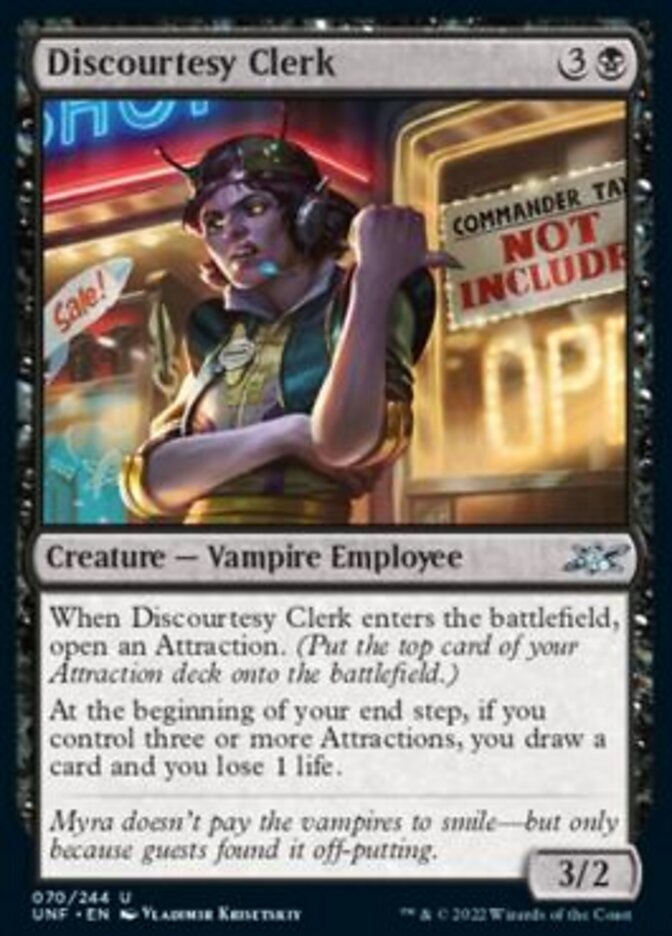 Discourtesy Clerk (UNF-070) - Unfinity