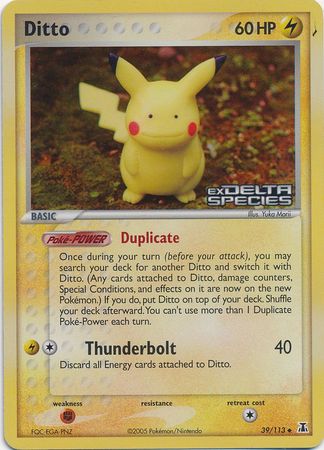 Ditto - 039/113 (Pikachu) 39/113 - Delta Species Reverse Holofoil