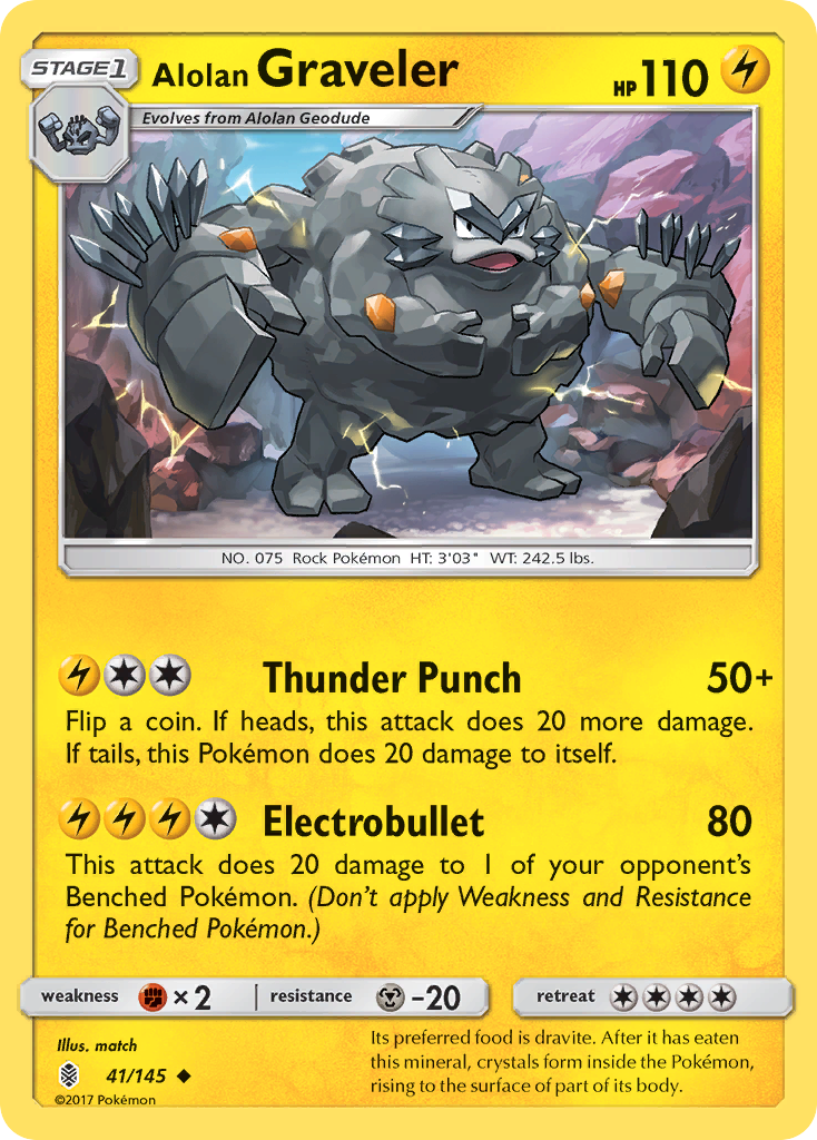 Alolan Graveler 41/145 - SM  Guardians Rising