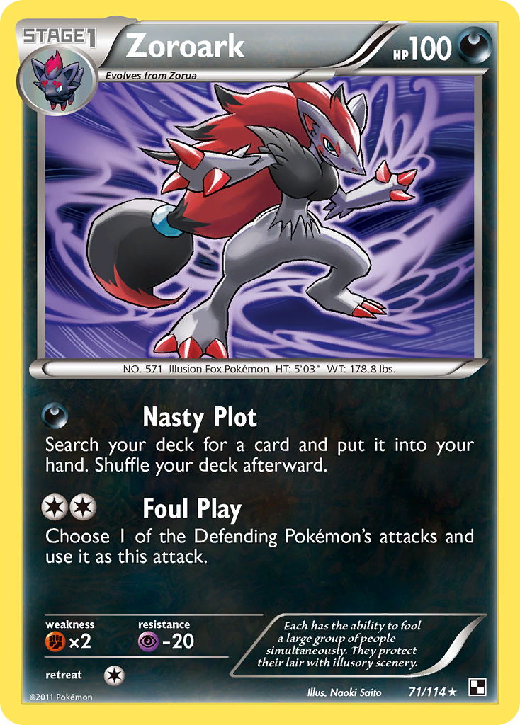 Zoroark 71/114 - Black and White Holofoil