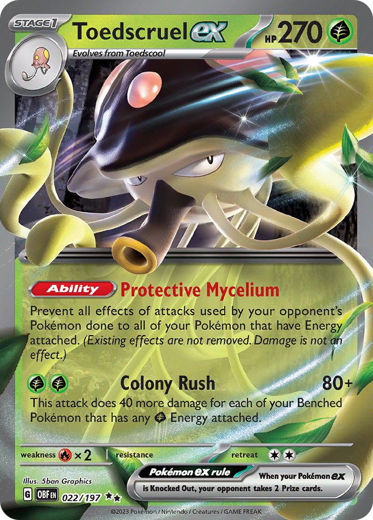Toedscruel ex 22 - SV03 Obsidian Flames Holofoil