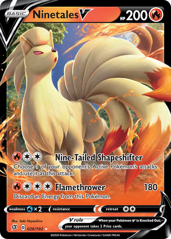 Ninetales V 26/192 - SWSH02 Rebel Clash Holofoil