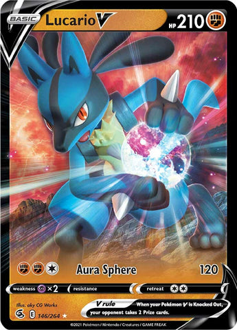 Lucario V - 146/264 - Jumbo Cards Holofoil