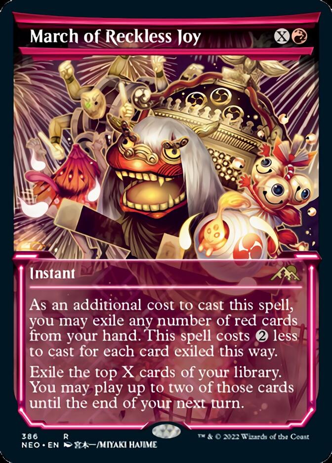 March of Reckless Joy (Showcase) (NEO-386) - Kamigawa: Neon Dynasty: (Showcase)