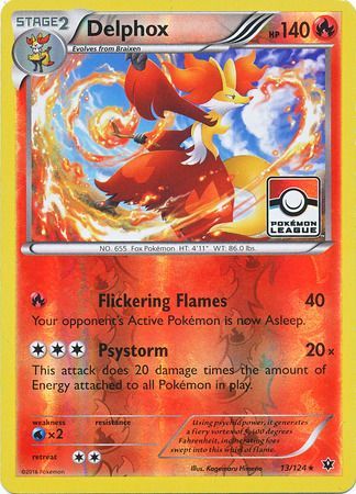 Delphox - 13/124 (Pokemon League) - League & Championship Cards Reverse Holofoil
