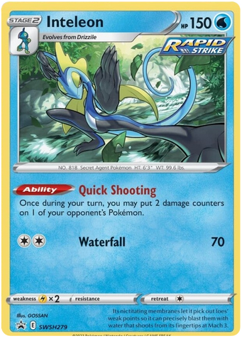 Inteleon - SWSH279 SWSH279/307 - SWSH Sword & Shield Promo Cards Holofoil