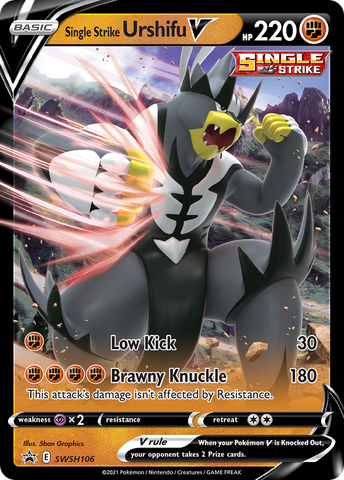 Single Strike Urshifu V - SWSH106 SWSH106/307 - SWSH Sword & Shield Promo Cards Holofoil