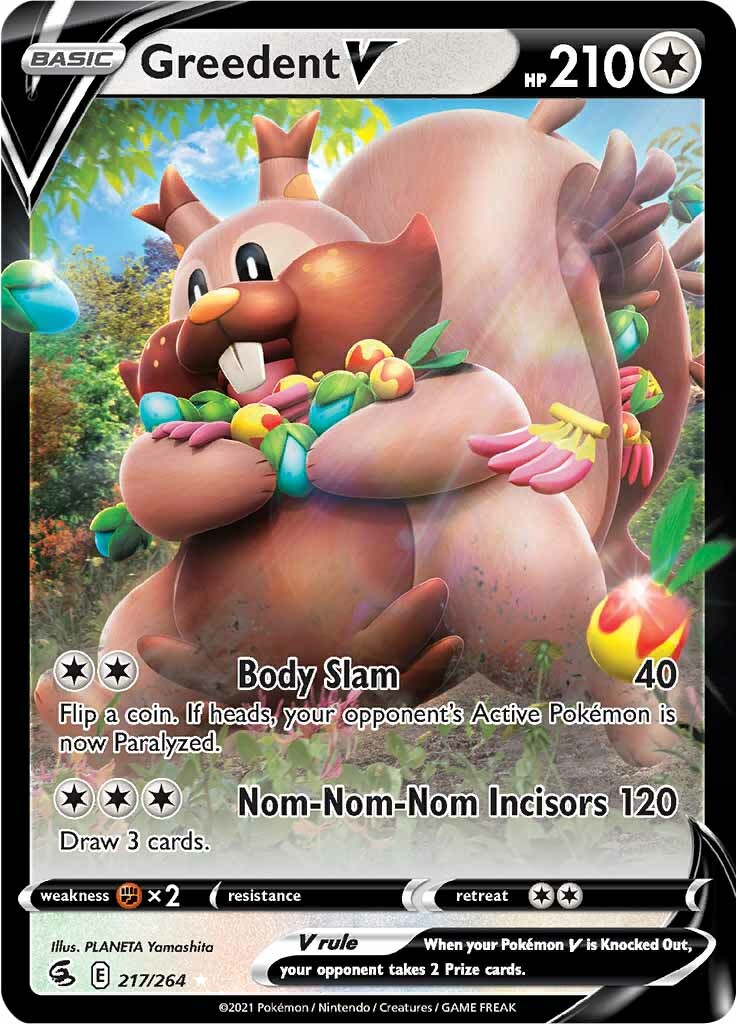 Greedent V 217/264 - SWSH08 Fusion Strike Holofoil