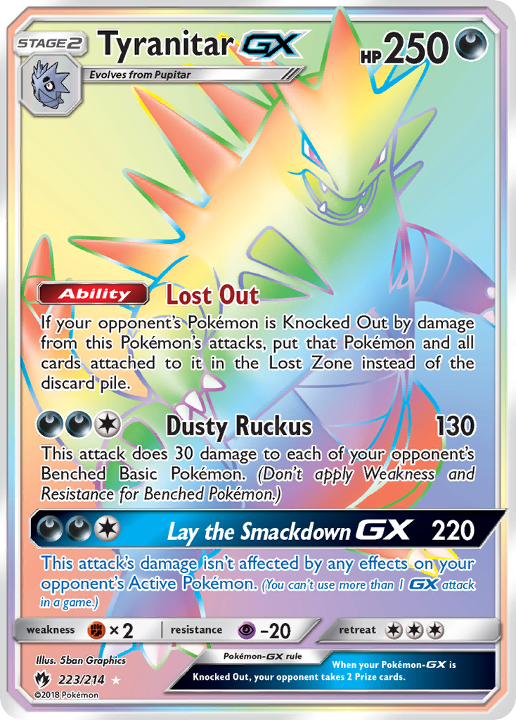 Tyranitar GX (Secret)/214 - SM  Lost Thunder Holofoil