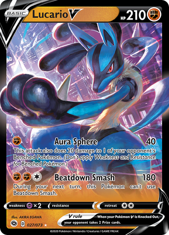 Lucario V 27/73 - Champions Path Holofoil