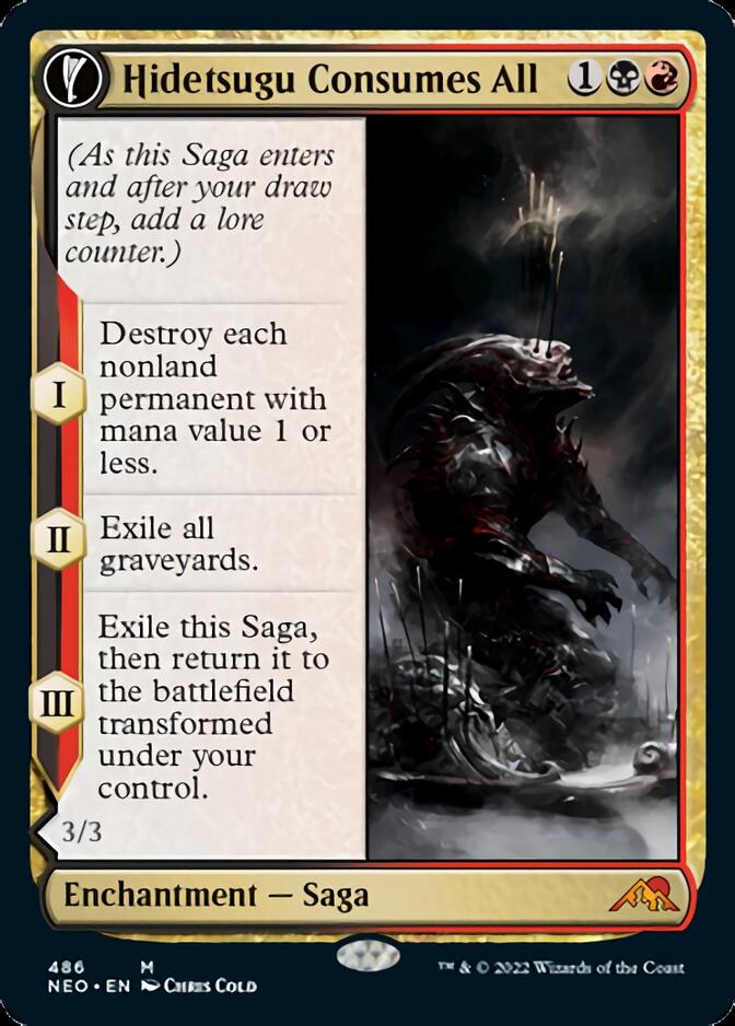 Hidetsugu Consumes All (Extended Art) (NEO-486) - Kamigawa: Neon Dynasty: (Extended Art, fandfc, enchantment)
