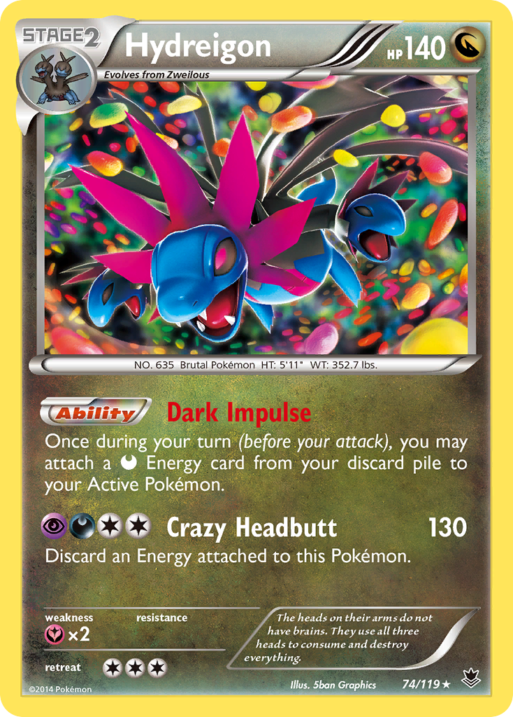 Hydreigon 74/119 - XY  Phantom Forces Holofoil