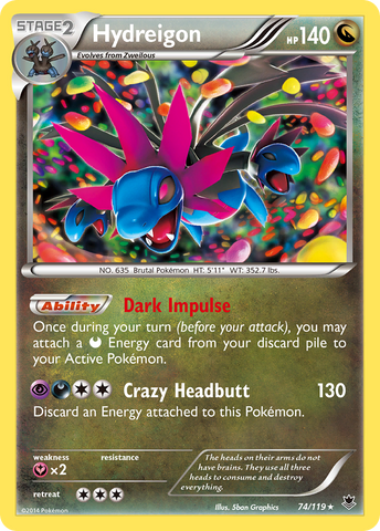 Hydreigon 74/119 - XY  Phantom Forces Holofoil