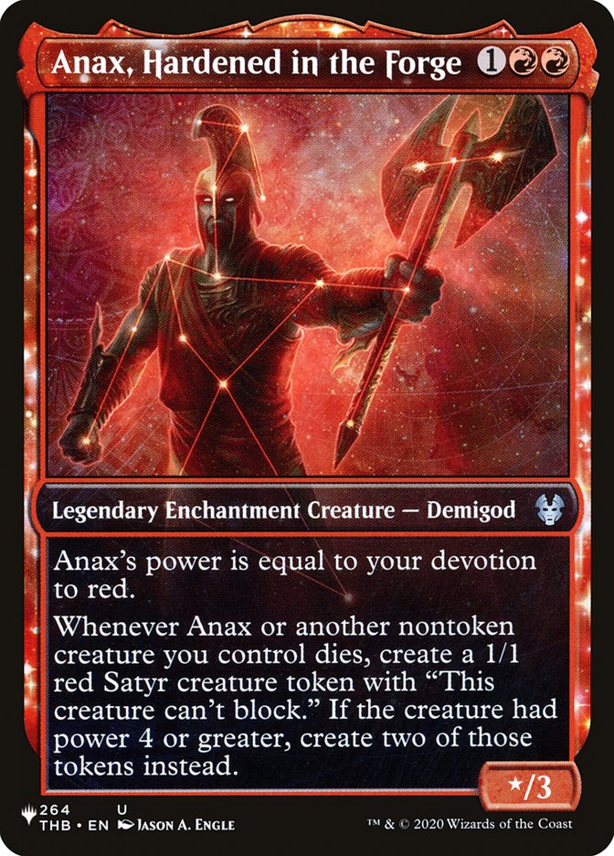 Anax, Hardened in the Forge (Showcase) (LIST-264/254) - The List: (enchantment, Showcase)