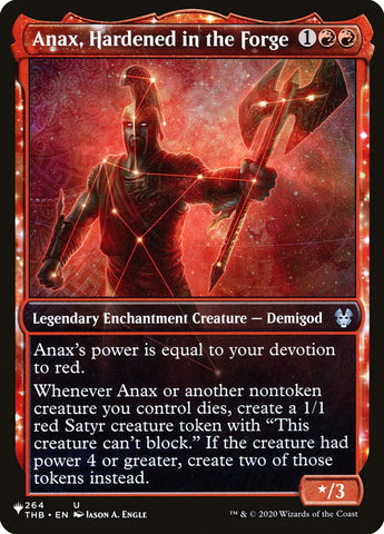 Anax, Hardened in the Forge (Showcase) (LIST-264/254) - The List: (enchantment, Showcase)
