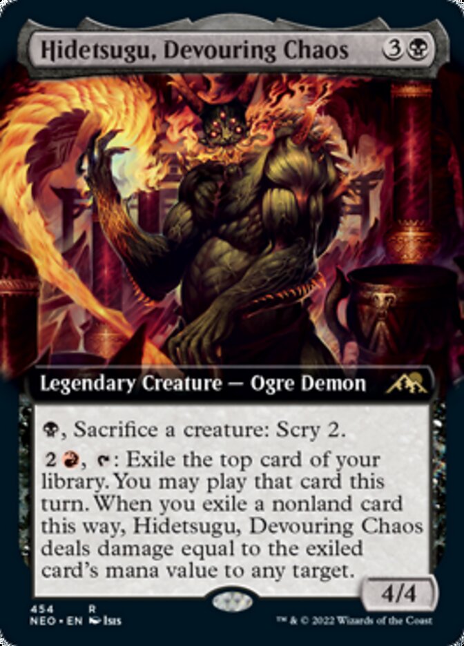 Hidetsugu, Devouring Chaos (Extended Art) (NEO-454) - Kamigawa: Neon Dynasty: (Extended Art)