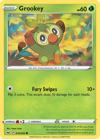 Grookey (010) 10/202 - SWSH01 Sword & Shield Base Set