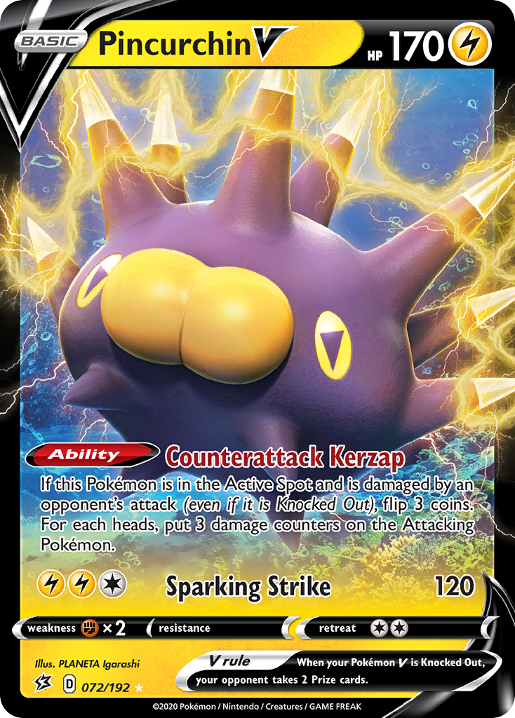 Pincurchin V 72/192 - SWSH02 Rebel Clash Holofoil