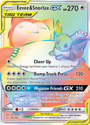 Eevee & Snorlax GX (Secret)/181 - SM  Team Up Holofoil