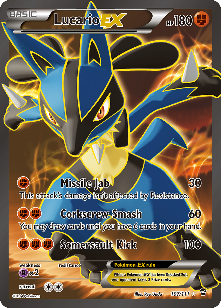 Lucario EX (107 Full Art) 107/111 - XY  Furious Fists Holofoil
