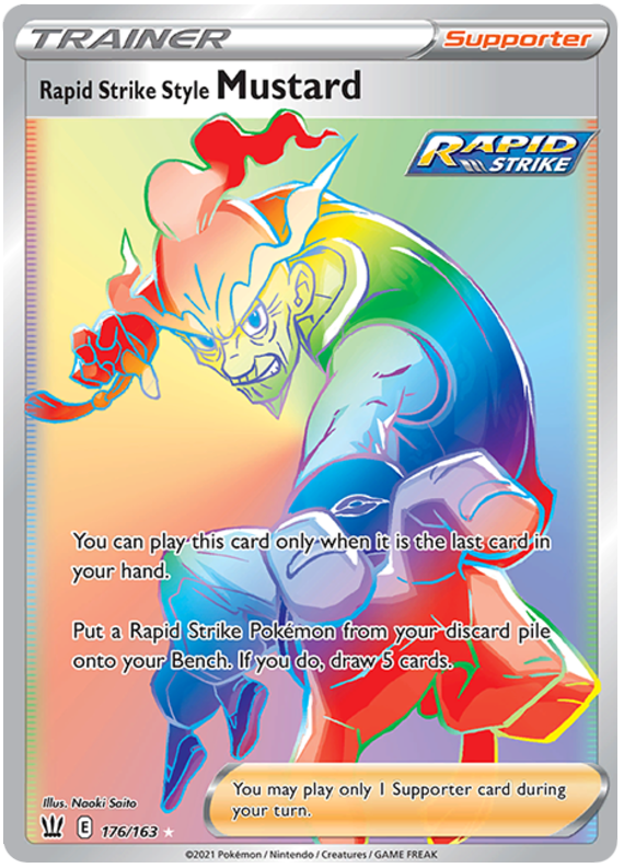 Rapid Strike Style Mustard (Secret) 176/163 - SWSH05 Battle Styles Holofoil