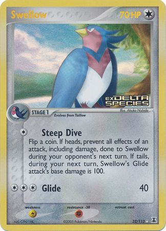 Swellow 32/113 - Delta Species Reverse Holofoil