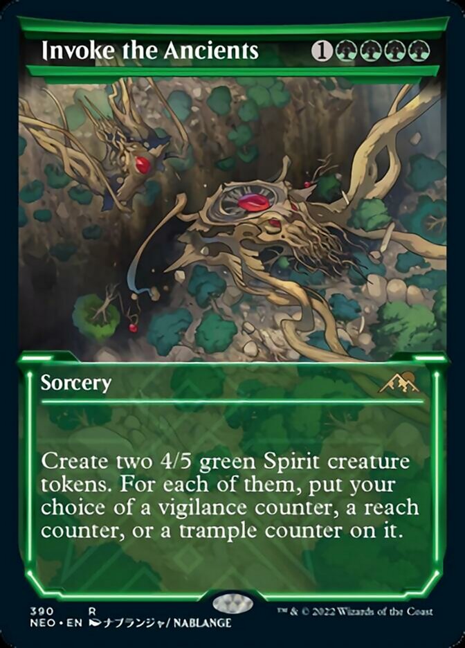 Invoke the Ancients (Showcase) (NEO-390) - Kamigawa: Neon Dynasty: (Showcase)
