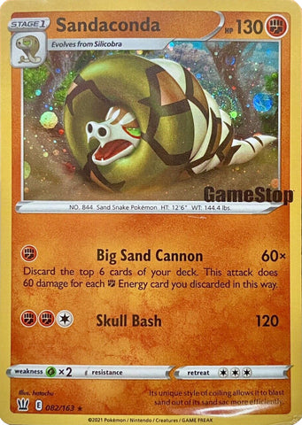 Sandaconda - 082/163 (Gamestop Exclusive) 82 - Miscellaneous Cards & Products Holofoil