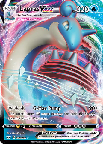 Lapras VMAX 50/202 - SWSH01 Sword & Shield Base Set Holofoil