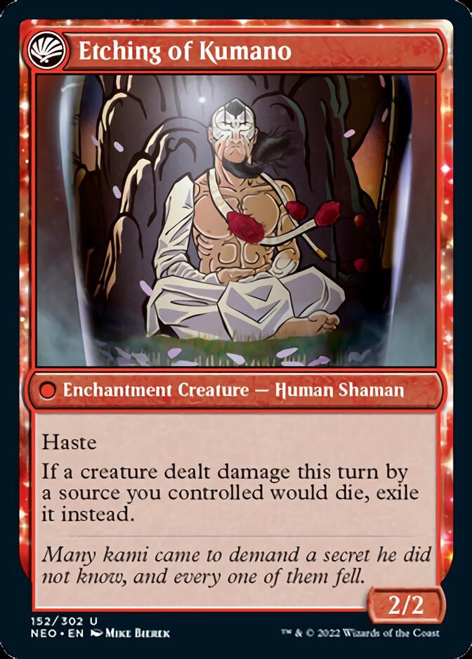 Kumano Faces Kakkazan (NEO-152) - Kamigawa: Neon Dynasty: (fandfc, enchantment)