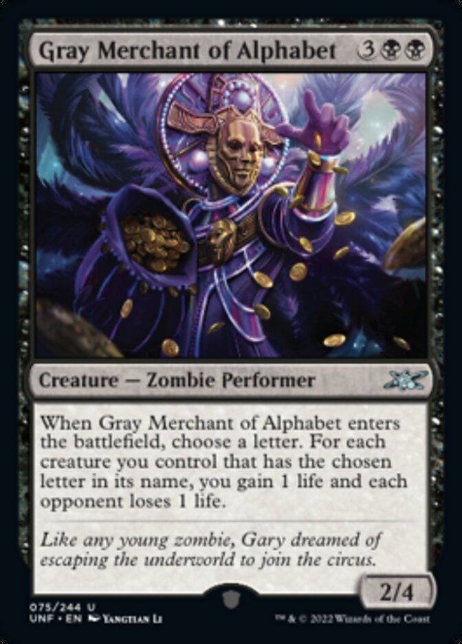 Gray Merchant of Alphabet (UNF-075) - Unfinity