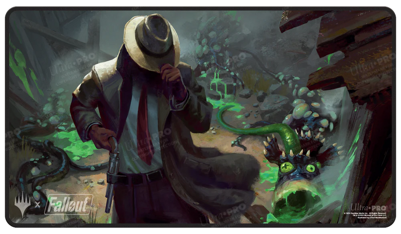 Fallout Mysterious Stranger Black Stitched Playmat