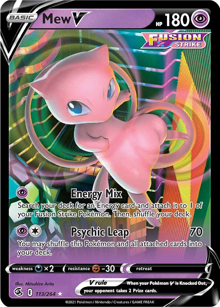 Mew V 113/264 - SWSH08 Fusion Strike Holofoil