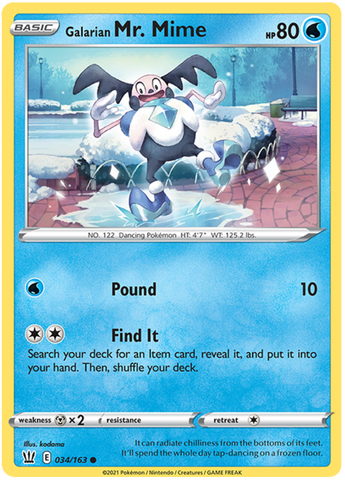 Galarian Mr. Mime 34/163 - SWSH05 Battle Styles