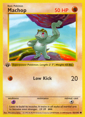 Machop - 52/102 - 1st Edition Base Set Shadowless - Common