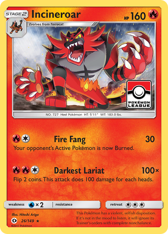 Incineroar 26/149 - SM Base Set