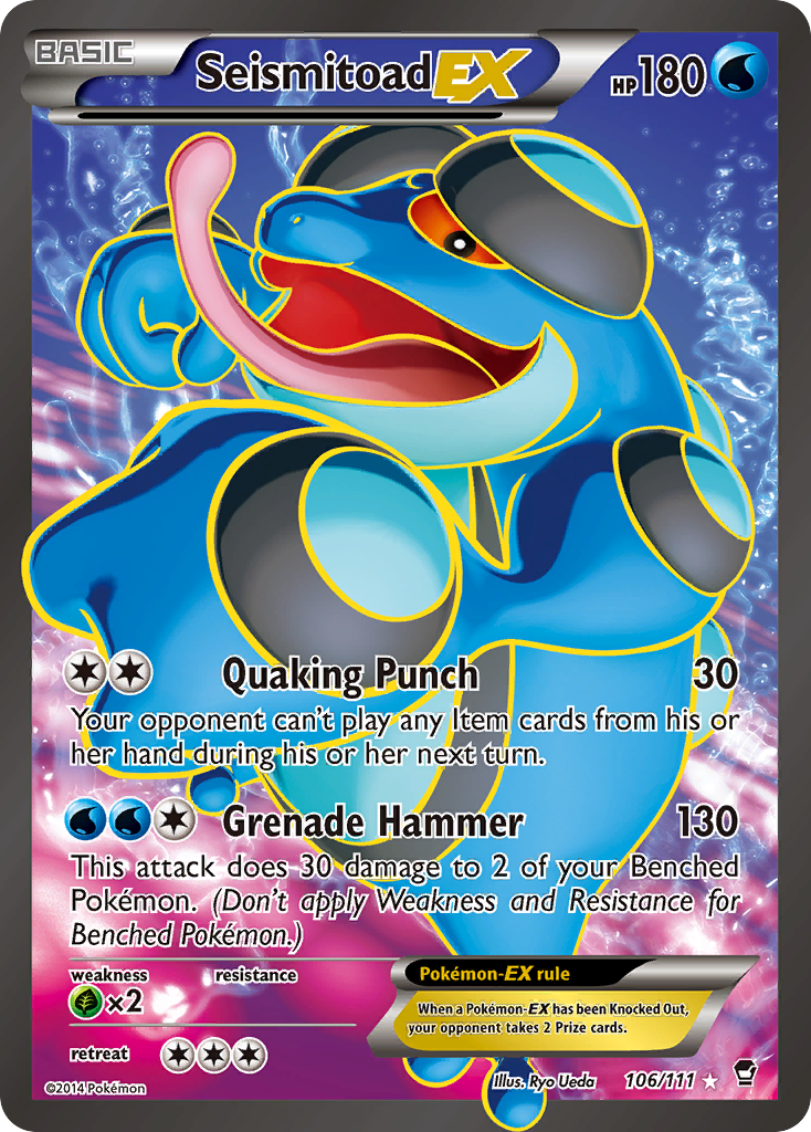 Seismitoad EX (106 Full Art) 106/111 - XY  Furious Fists Holofoil