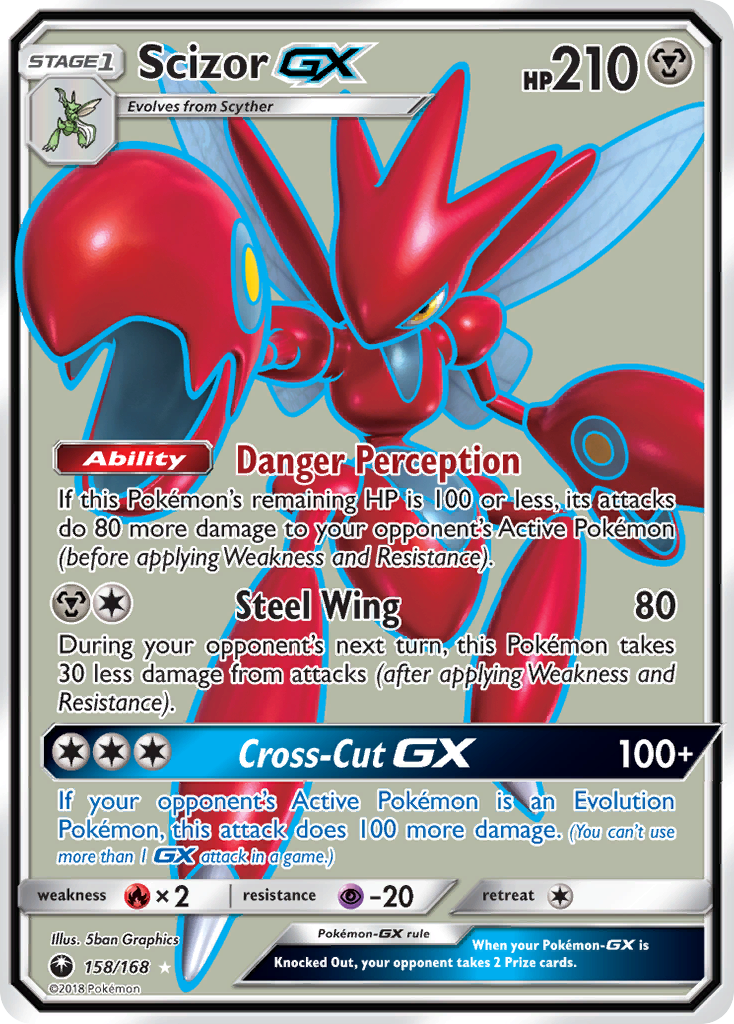 Scizor GX (Full Art)/168 - SM  Celestial Storm Holofoil