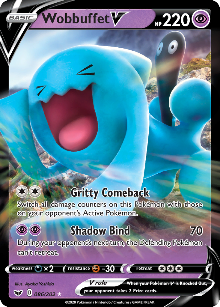 Wobbuffet V 86/202 - SWSH01 Sword & Shield Base Set Holofoil