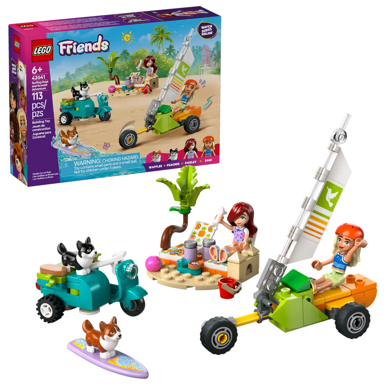 Lego Friends Surfing Dogs and Scooter Adventure 113pcs