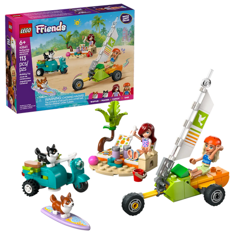 Lego Friends Surfing Dogs and Scooter Adventure 113pcs