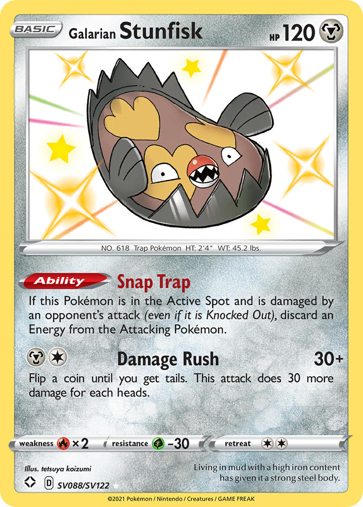 Galarian Stunfisk SV088/122 - Shining Fates Shiny Vault Holofoil