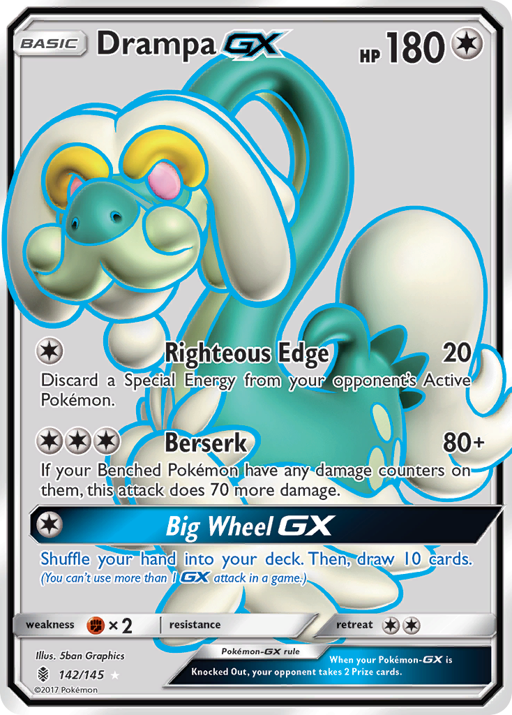 Drampa GX (Full Art) 142/145 - SM  Guardians Rising Holofoil