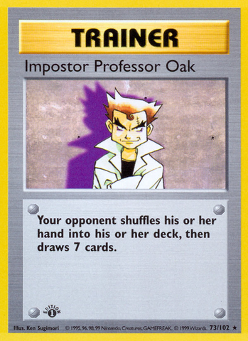 Impostor Professor Oak - 73/102 - 1st Edition Base Set Shadowless - Rare