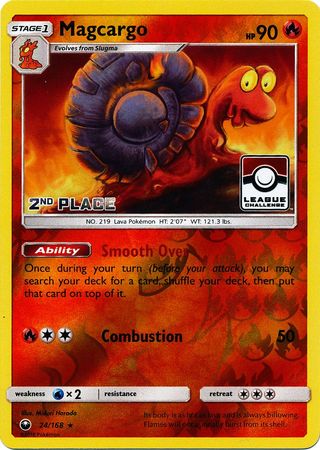 Magcargo - 24/168 (League Challenge) [2nd Place] - League & Championship Cards Reverse Holofoil